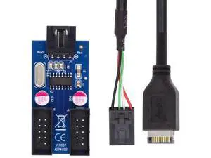0.98FT Type-E Front Panel Header Splitter Cable | USB2.0/3.1 Type-E 1-to-2 9/10Pin Motherboard Internal Extension Adapter 0.98FT Type-E Front Panel Header Splitter Cable | USB2.0/3.1 Type-E 1-to-2 9/10Pin Motherboard Internal Extension Adapter