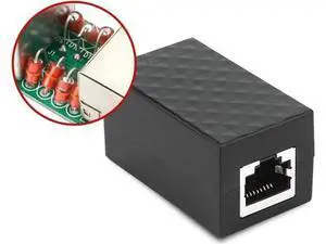 RJ45 Surge Lightning Protector Inline Coupler, Cat5e/Cat6/Cat7 LAN Cable RJ45 Extender Adapter RJ45 Surge Lightning Protector Inline Coupler, Cat5e/Cat6/Cat7 LAN Cable RJ45 Extender Adapter