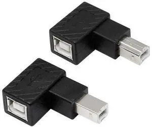 2 Pack 90 Degree USB 2.0 Type-B Adapter, Left & Right Angle Male to Female Converter for Printer, Scanner, External Hard Drive 2 Pack 90 Degree USB 2.0 Type-B Adapter, Left & Right Angle Male to Female Converter for Printer, Scanner, External Hard Drive