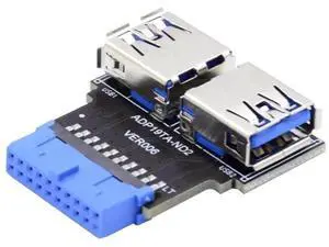Horizontal Motherboard 19/20 Pin USB 3.0 1 to 2 Splitter Adapter, Internal USB3.0 Header Multiplier Converter for PC Mainboard Front Panel Expansion Horizontal Motherboard 19/20 Pin USB 3.0 1 to 2 Splitter Adapter, Internal USB3.0 Header Multiplier Converter for PC Mainboard Front Panel Expansion