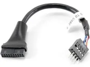 4 Inch USB 3.0 20-Pin Female to USB 2.0 8-Pin Male Motherboard Header Adapter 4 Inch USB 3.0 20-Pin Female to USB 2.0 8-Pin Male Motherboard Header Adapter