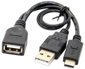 USBC to USBA USB2.0 OTG Adapter Cable with Supplementary Power Supply USBC to USBA USB2.0 OTG Adapter Cable with Supplementary Power Supply