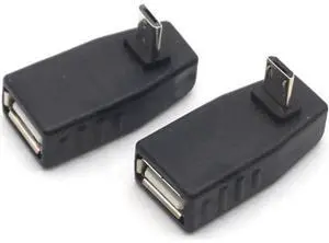 Up & Down Angled Micro USB Male to USB 2.0 Female OTG Adapter Converter Up & Down Angled Micro USB Male to USB 2.0 Female OTG Adapter Converter