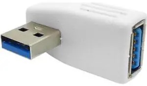 90 Degree Left Angled USB 3.0 Adapter, A Male to A Female Extension Connector 90 Degree Left Angled USB 3.0 Adapter, A Male to A Female Extension Connector