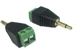 2 Pack Solderless 3.5mm TS Mono Male to 2-Pin Screw Terminal Adapter, Mono Audio Balun AUX Converter 2 Pack Solderless 3.5mm TS Mono Male to 2-Pin Screw Terminal Adapter, Mono Audio Balun AUX Converter