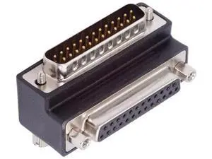90 Degree Up Angled DB25 DSUB Extension Adapter, Male Nut to Female Screw DB25 Connector, Compatible with Parallel LPT Port & AES/EBU Digital Audio Equipment 90 Degree Up Angled DB25 DSUB Extension Adapter, Male Nut to Female Screw DB25 Connector, Compatible with Parallel LPT Port & AES/EBU Digital Audio Equipment