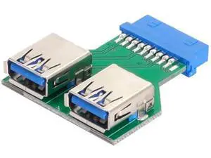 Dual USB 3.0 A Female to 19/20 Pin Motherboard Header PCBA Adapter Dual USB 3.0 A Female to 19/20 Pin Motherboard Header PCBA Adapter