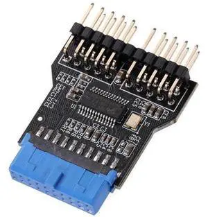 USB3.0 19Pin to Dual USB2.0 9Pin Front Panel Header Adapter Card, Mainboard 19PIN to Double 9PIN Internal Expansion Converter USB3.0 19Pin to Dual USB2.0 9Pin Front Panel Header Adapter Card, Mainboard 19PIN to Double 9PIN Internal Expansion Converter