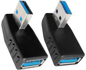 90 Degree Left & Right Angle USB 3.0 Male to Female Extension Adapter 90 Degree Left & Right Angle USB 3.0 Male to Female Extension Adapter