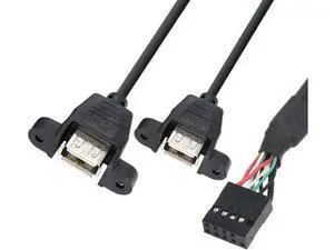 150cm Motherboard USB 2.0 9 Pin Header to Dual USB Type A Female Adapter Cable, Internal Front Panel USB Expansion Cord with Screw Mount Holes, 480Mbps High Speed for Desktop PC Chassis Modding 150cm Motherboard USB 2.0 9 Pin Header to Dual USB Type A Female Adapter Cable, Internal Front Panel USB Expansion Cord with Screw Mount Holes, 480Mbps High Speed for Desktop PC Chassis Modding