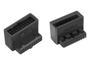 1 Set 90 Degree Up & Down Angled USB 3.0 20Pin Male to Female Internal Header Extension Adapter, Overmolded Right Angle Riser for Desktop PC Chassis Wiring 1 Set 90 Degree Up & Down Angled USB 3.0 20Pin Male to Female Internal Header Extension Adapter, Overmolded Right Angle Riser for Desktop PC Chassis Wiring