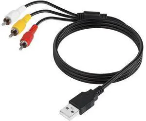 5FT/1.5M USB 2.0 A Male to 3 RCA Male Composite AV Cable, USB to Triple RCA Audio Video Splitter Cord for Vizio TVs & AV Media Devices 5FT/1.5M USB 2.0 A Male to 3 RCA Male Composite AV Cable, USB to Triple RCA Audio Video Splitter Cord for Vizio TVs & AV Media Devices