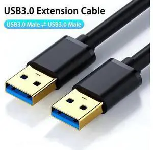 1.64FT USB3.0 A Male to A Male Interconnect Cable, Heavy-Duty Anti-Break Double-End Cord for HDD Enclosure, External DVD Drive & Laptop Cooling Pad 1.64FT USB3.0 A Male to A Male Interconnect Cable, Heavy-Duty Anti-Break Double-End Cord for HDD Enclosure, External DVD Drive & Laptop Cooling Pad