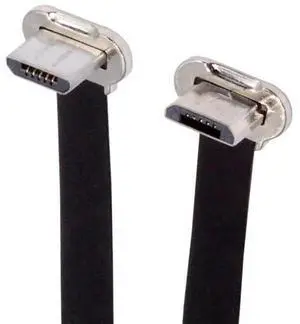 16cm Flat Micro USB 2.0 Male to Male Cable, Up-Down 90° Angled Ultra Slim 5Pin Cord for Charging & Data Sync 16cm Flat Micro USB 2.0 Male to Male Cable, Up-Down 90° Angled Ultra Slim 5Pin Cord for Charging & Data Sync