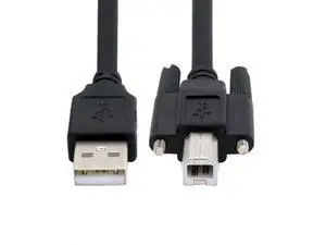 Panel Mount USB2.0 Type-A Male to Lockable Thumbscrew Type-B Male Cable for Industrial Camera, Robot, Scanner & Storage Drive Panel Mount USB2.0 Type-A Male to Lockable Thumbscrew Type-B Male Cable for Industrial Camera, Robot, Scanner & Storage Drive