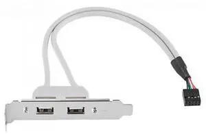 9Pin Motherboard Header 1 to 2 USB 2.0 Cable, 40cm Internal Splitter Cord with 80mm PCI Bracket, Dual USB 2.0 Port Multiplier Panel for Desktop PC 9Pin Motherboard Header 1 to 2 USB 2.0 Cable, 40cm Internal Splitter Cord with 80mm PCI Bracket, Dual USB 2.0 Port Multiplier Panel for Desktop PC