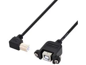 50cm 90 Degree Right Angle USB 2.0 Type-B Cable, Panel Mount Extension Cord with Screws for Printer, Scanner & Hard Disk 50cm 90 Degree Right Angle USB 2.0 Type-B Cable, Panel Mount Extension Cord with Screws for Printer, Scanner & Hard Disk