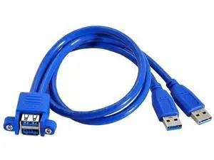 0.5M USB 3.0 Front Panel Header Extension Cable, 2 Male to 2 Female Cord with Panel Mount Screws 0.5M USB 3.0 Front Panel Header Extension Cable, 2 Male to 2 Female Cord with Panel Mount Screws