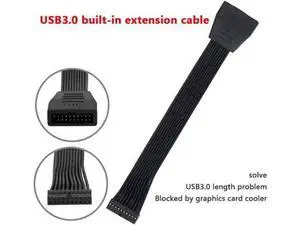 14.7CM(5.8IN) USB3.0 Mainboard Header Female to External Male Extension Cable, Internal Host Port Extend Cord 14.7CM(5.8IN) USB3.0 Mainboard Header Female to External Male Extension Cable, Internal Host Port Extend Cord