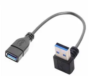 2PCS 25CM(10IN) 90° Up & Down Angled USB3.0 Male to Female Short Extension Cables, Right-Angle USB Extender Cord for Laptop & Desktop PC 2PCS 25CM(10IN) 90° Up & Down Angled USB3.0 Male to Female Short Extension Cables, Right-Angle USB Extender Cord for Laptop & Desktop PC