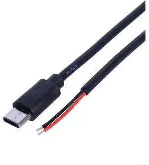 USB C Male to 2Pin Bare Wire Power Cable, 5V 2A DIY Pigtail Cord for LED Lights USB C Male to 2Pin Bare Wire Power Cable, 5V 2A DIY Pigtail Cord for LED Lights