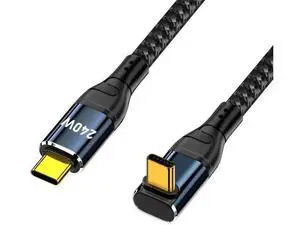100CM Up & Down Angled USB-C to USB-C Cable, 240W 48V 5A Male to Male Cord, 480Mbps for Laptops, Tablets and Phones 100CM Up & Down Angled USB-C to USB-C Cable, 240W 48V 5A Male to Male Cord, 480Mbps for Laptops, Tablets and Phones