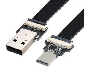 0.5M Flat Ribbon USB-A Male to USB-C Male Flex Extension Cable | USB2.0 Flexible Thin Cord 0.5M Flat Ribbon USB-A Male to USB-C Male Flex Extension Cable | USB2.0 Flexible Thin Cord