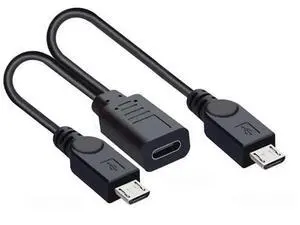 0.3M/0.98FT 1-to-2 USB-C to Dual Micro USB Charging Splitter Cable 0.3M/0.98FT 1-to-2 USB-C to Dual Micro USB Charging Splitter Cable