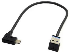 30cm Upward 90 Degree USB-C Female to USB3.1 Type-A Male Reversible Data Cable | 5Gbps High Speed Cord for Smartphones & Tablets 30cm Upward 90 Degree USB-C Female to USB3.1 Type-A Male Reversible Data Cable | 5Gbps High Speed Cord for Smartphones & Tablets
