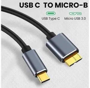 3.3FT USB C to Micro B Cable, Data Sync & Charging Cord for External Hard Drives, Galaxy S5 3.3FT USB C to Micro B Cable, Data Sync & Charging Cord for External Hard Drives, Galaxy S5