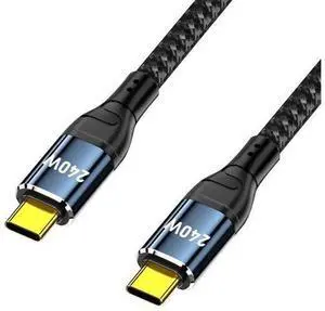 100CM 240W PD Type-C Male to Male Cable | 48V5A Max Power, USB2.0 480Mbps Data Cord for Laptops, Tablets & Smartphones 100CM 240W PD Type-C Male to Male Cable | 48V5A Max Power, USB2.0 480Mbps Data Cord for Laptops, Tablets & Smartphones