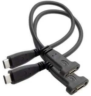 2 Pack 0.2M Panel Mount USB3.1 Gen2 Type-C Male to Female Extension Cable | 10Gbps Data & Fast Charging Cord 2 Pack 0.2M Panel Mount USB3.1 Gen2 Type-C Male to Female Extension Cable | 10Gbps Data & Fast Charging Cord