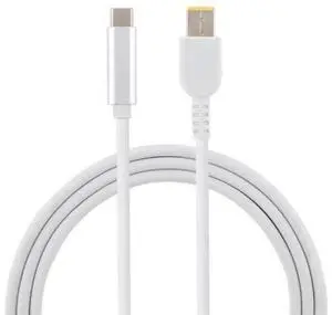 1.5m White USB-C to Big Square Tip PD Laptop Charging Cable for Lenovo ThinkPad / ThinkBook / Xiaoxin Notebooks 1.5m White USB-C to Big Square Tip PD Laptop Charging Cable for Lenovo ThinkPad / ThinkBook / Xiaoxin Notebooks