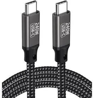 2M/6.6FT Nylon Braided USB-C to USB-C Cable | PD3.1 240W(48V 5A) Super Fast Charging Cord Compatible with MacBook Pro, iPad Pro, Galaxy S22/A10 & All USB-C Devices 2M/6.6FT Nylon Braided USB-C to USB-C Cable | PD3.1 240W(48V 5A) Super Fast Charging Cord Compatible with MacBook Pro, iPad Pro, Galaxy S22/A10 & All USB-C Devices