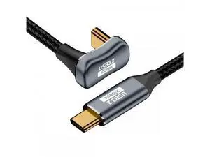 50cm U-Shaped Back Angled USB C Male to Male Extension Cable, USB3.1 Gen2 10Gbps Data & 100W PD Fast Charging Cord with Protective Sleeve for Laptops & USB-C Devices 50cm U-Shaped Back Angled USB C Male to Male Extension Cable, USB3.1 Gen2 10Gbps Data & 100W PD Fast Charging Cord with Protective Sleeve for Laptops & USB-C Devices