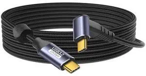 USB C to USB C 90 Degree Cable 10Gbps USB Type-C 3.1 Gen2 Male to Male Data Transfer 4K@60Hz Video Cable Support 100W Fast Charging (2M/6.6FT) USB C to USB C 90 Degree Cable 10Gbps USB Type-C 3.1 Gen2 Male to Male Data Transfer 4K@60Hz Video Cable Support 100W Fast Charging (2M/6.6FT)