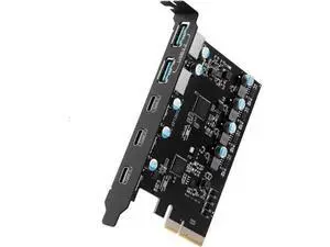 PCIe USB 3.2 Gen2 Expansion Card, 5-Port 10Gbps Super Speed PCI Express Hub Adapter (3×USB-C + 2×USB-A), Compatible Windows XP/Vista/7/8/10/11 PCIe USB 3.2 Gen2 Expansion Card, 5-Port 10Gbps Super Speed PCI Express Hub Adapter (3×USB-C + 2×USB-A), Compatible Windows XP/Vista/7/8/10/11