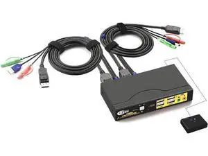 2 Port DP 1.2 KVM Switch 4K@60Hz, Single Display, With Audio & Cables, Share Keyboard Mouse for 2 PCs 2 Port DP 1.2 KVM Switch 4K@60Hz, Single Display, With Audio & Cables, Share Keyboard Mouse for 2 PCs