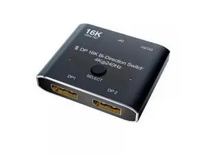 Bi-Directional DP 2.0 2X1 Switch Splitter Hub, 16K@60Hz 4K@240Hz SST Extended Video Selector Converter HDCP Compliant Bi-Directional DP 2.0 2X1 Switch Splitter Hub, 16K@60Hz 4K@240Hz SST Extended Video Selector Converter HDCP Compliant