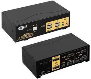 CKL 2-Port Dual DP KVM Switch, 4K Dual DisplayPort for 2 PCs 2 Monitors CKL 2-Port Dual DP KVM Switch, 4K Dual DisplayPort for 2 PCs 2 Monitors