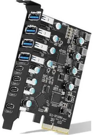 8-Port PCIE USB 3.2 Gen2 Expansion Card, 10Gbps Speed PCI Express Hub Adapter with 4 USB-A & 4 USB-C External Ports for Desktop Motherboard 8-Port PCIE USB 3.2 Gen2 Expansion Card, 10Gbps Speed PCI Express Hub Adapter with 4 USB-A & 4 USB-C External Ports for Desktop Motherboard