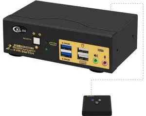 2 Port 2-In-2-Out Dual Monitor DP KVM Switch USB3.0, DP1.4 8K@30Hz 4K@144Hz KVM Switcher with Audio Cables & Hotkey Switch for 2 PCs 2 Port 2-In-2-Out Dual Monitor DP KVM Switch USB3.0, DP1.4 8K@30Hz 4K@144Hz KVM Switcher with Audio Cables & Hotkey Switch for 2 PCs