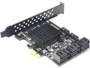 PCIe 2.0 X1 8 Port SATA III 6Gbps Expansion Controller Card with Low Profile Bracket, 8 SATA Storage Adapter Fully Compatible with Windows 10 PCIe 2.0 X1 8 Port SATA III 6Gbps Expansion Controller Card with Low Profile Bracket, 8 SATA Storage Adapter Fully Compatible with Windows 10