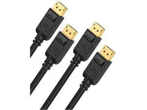 2 Pack Black 10FT/3M DP 1.2 Male to Male DisplayPort Cable, 4K@60Hz 2K@144Hz High Speed DP Video Cord for PC, Laptop, Monitor and Projector 2 Pack Black 10FT/3M DP 1.2 Male to Male DisplayPort Cable, 4K@60Hz 2K@144Hz High Speed DP Video Cord for PC, Laptop, Monitor and Projector