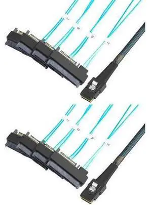 2 Pack Mini SAS Cable with SATA Power, Internal SFF-8087 (36Pin) to 4×SFF-8482 (29Pin) Breakout Cord, 3.3FT Server Storage Cable 2 Pack Mini SAS Cable with SATA Power, Internal SFF-8087 (36Pin) to 4×SFF-8482 (29Pin) Breakout Cord, 3.3FT Server Storage Cable