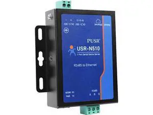New Version USR-N510 (H7-4) 1-Port RS485 to Ethernet Serial Device Server Modbus RTU to TCP Converter with 12V Power Adapter New Version USR-N510 (H7-4) 1-Port RS485 to Ethernet Serial Device Server Modbus RTU to TCP Converter with 12V Power Adapter