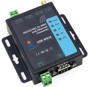 USR-W610 RS232 RS485 Serial to WiFi & Ethernet Dual-Mode Serial Server Converter USR-W610 RS232 RS485 Serial to WiFi & Ethernet Dual-Mode Serial Server Converter