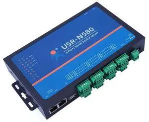 USR-N580 8-Port RS485 Serial Device Server Dual Ethernet Ports Modbus RTU to TCP Converter with TX/RX Indicator Lights USR-N580 8-Port RS485 Serial Device Server Dual Ethernet Ports Modbus RTU to TCP Converter with TX/RX Indicator Lights
