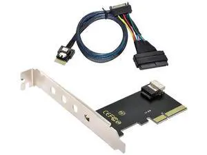 PCIe 3.0 4.0 SFF-8654 Slimline SAS to SFF-8639 U.2 NVMe SSD Cable, Slimline SAS Adapter Cable for Motherboard U2 PCIe SSD Storage Connection PCIe 3.0 4.0 SFF-8654 Slimline SAS to SFF-8639 U.2 NVMe SSD Cable, Slimline SAS Adapter Cable for Motherboard U2 PCIe SSD Storage Connection