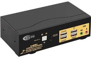 2-Port Dual DP KVM Switch, 4K@60Hz 4:4:4, with Audio & USB2.0 Hub for 2 PCs 2 Monitors 2-Port Dual DP KVM Switch, 4K@60Hz 4:4:4, with Audio & USB2.0 Hub for 2 PCs 2 Monitors